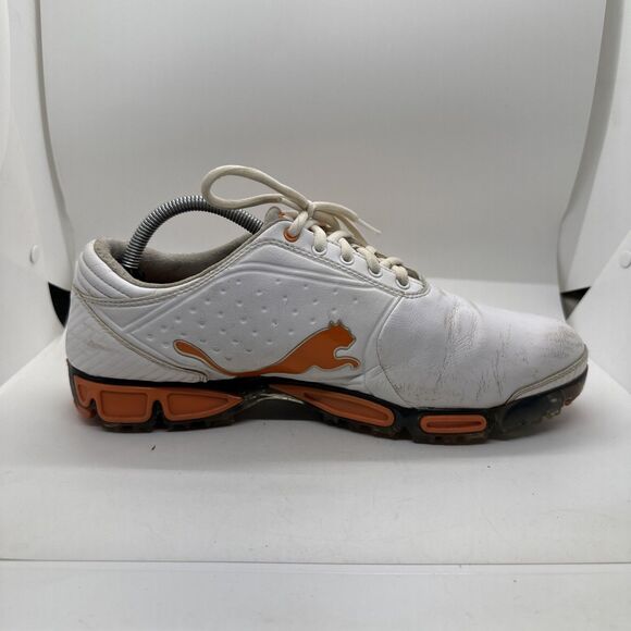 Puma Super Cell Fusion Ice Golf Shoes White, Orange, Silver Size 9.5 (18581607) main image 7